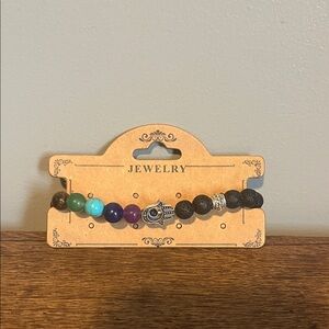 Multicolor Beaded Bracelet with Hamsa Charm